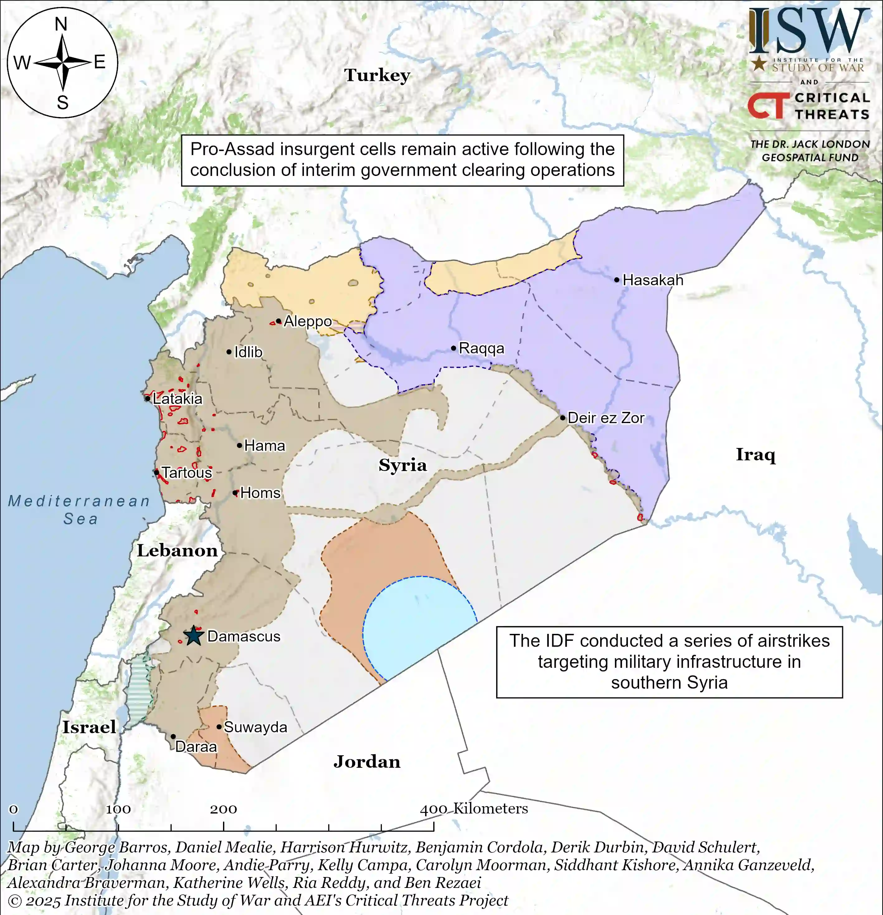 Mapa de siria para marzo 11 del 2025.